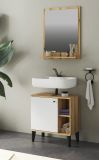 Badm�bel Set 2-teilig Torsby in wei� und Evoke Eiche Badkombination 60 cm