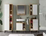 Badm�bel Set 2-teilig Torsby in wei� und Evoke Eiche Badkombination 60 cm