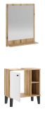 Badm�bel Set 2-teilig Torsby in wei� und Evoke Eiche Badkombination 60 cm