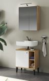 Badm�bel Set 2-teilig Torsby in wei� und Evoke Eiche Badkombination 60 cm