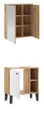 Badm�bel Set 2-teilig Torsby in wei� und Evoke Eiche Badkombination 60 cm