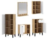 Badm�bel Set 5-teilig Torsby in wei� und Evoke Eiche Badkombination 182 x 190 cm