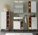 Badm�bel Set 5-teilig Torsby in wei� und Evoke Eiche Badkombination 182 x 190 cm