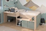 Parisot Hochbett Matre in Jackson Eiche und gr�n Kinder- und Jugendzimmer Bett mit Stauraum