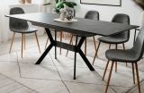 Esstisch Elmo in Stein grau dunkel Tisch mit Liftauszug 160 / 200 x 90 cm