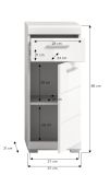 Badezimmer Kommode Shawn in wei� Hochglanz Badschrank 37 x 88 cm