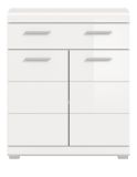 Badezimmer Kommode Shawn in wei� Hochglanz Badschrank 74 x 88 cm