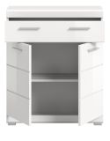 Badezimmer Kommode Shawn in wei� Hochglanz Badschrank 74 x 88 cm