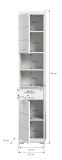 Badezimmer Hochschrank Shawn in wei� Hochglanz Badschrank 37 x 191 cm