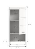 Badezimmer H�ngeschrank Shawn in wei� Hochglanz Badschrank h�ngend 37 x 79 cm