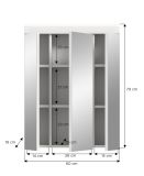 Badezimmer Spiegelschrank Shawn in wei� Hochglanz Badschrank 3-t�rig 60 x 79 cm