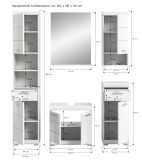 Badm�bel Set 5-teilig Shawn in wei� Hochglanz Badkombination 164 x 191 cm