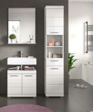 Badm�bel Set 3-teilig Shawn in wei� Hochglanz Badkombination 112 x 191 cm