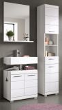 Badm�bel Set 3-teilig Shawn in wei� Hochglanz Badkombination 112 x 191 cm