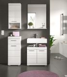 Badm�bel Set 4-teilig Shawn in wei� Hochglanz Badkombination 112 x 191 cm