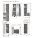 Badm�bel Set 5-teilig Shawn in wei� Hochglanz Badkombination 164 x 191 cm