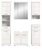 Badm�bel Set 5-teilig Shawn in wei� Hochglanz Badkombination 164 x 191 cm