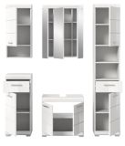 Badm�bel Set 5-teilig Shawn in wei� Hochglanz Badkombination 164 x 191 cm