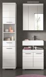 Badm�bel Set 3-teilig Shawn in wei� Hochglanz Badkombination 112 x 191 cm