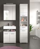 Badm�bel Set 3-teilig Shawn in wei� Hochglanz Badkombination 112 x 191 cm
