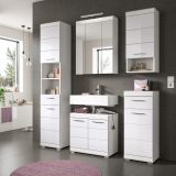 Badm�bel Set 3-teilig Shawn in wei� Hochglanz Badkombination 112 x 191 cm