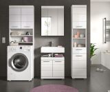 Badm�bel Set 4-teilig Shawn in wei� Hochglanz Badkombination 190 x 191 cm