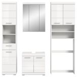 Badm�bel Set 4-teilig Shawn in wei� Hochglanz Badkombination 190 x 191 cm