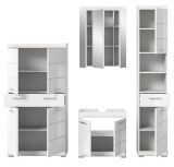 Badm�bel Set 4-teilig Shawn in wei� Hochglanz Badkombination 200 x 191 cm