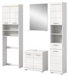 Badm�bel Set 4-teilig Shawn in wei� Hochglanz Badkombination 190 x 191 cm