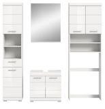 Badm�bel Set 4-teilig Shawn in wei� Hochglanz Badkombination 190 x 191 cm