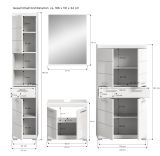Badm�bel Set 4-teilig Shawn in wei� Hochglanz Badkombination 200 x 191 cm