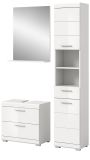 Badm�bel Set 3-teilig Shawn in wei� Hochglanz Badkombination 112 x 191 cm