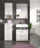 Badm�bel Set 4-teilig Shawn in wei� Hochglanz Badkombination 112 x 191 cm