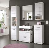 Badm�bel Set 4-teilig Shawn in wei� Hochglanz Badkombination 112 x 191 cm
