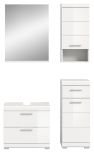 Badm�bel Set 4-teilig Shawn in wei� Hochglanz Badkombination 112 x 191 cm