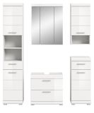 Badm�bel Set 5-teilig Shawn in wei� Hochglanz Badkombination 164 x 191 cm
