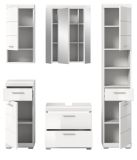 Badm�bel Set 5-teilig Shawn in wei� Hochglanz Badkombination 164 x 191 cm