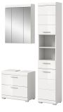 Badm�bel Set 3-teilig Shawn in wei� Hochglanz Badkombination 112 x 191 cm