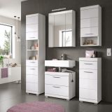 Badm�bel Set 4-teilig Shawn in wei� Hochglanz Badkombination 112 x 191 cm