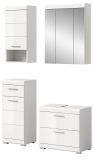 Badm�bel Set 4-teilig Shawn in wei� Hochglanz Badkombination 112 x 191 cm