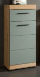 Badezimmer Kommode Shawn in Salbei gr�n und Artisan Eiche Badschrank 37 x 88 cm