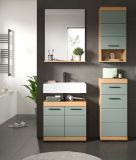 Badezimmer Kommode Shawn in Salbei gr�n und Artisan Eiche Badschrank 37 x 88 cm