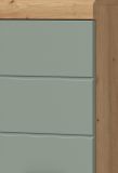 Badezimmer Midischrank Shawn in Salbei und Artisan Eiche Badschrank 74 x 141 cm