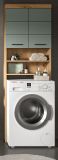 Waschmaschinenschrank Shawn in Salbei und Artisan Eiche Waschmaschinen �berbau 63 x 191 cm