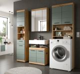 Waschmaschinenschrank Shawn in Salbei und Artisan Eiche Waschmaschinen �berbau 63 x 191 cm