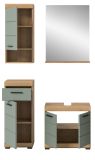 Badm�bel Set 4-teilig Shawn in Salbei und Artisan Eiche Badkombination 112 x 191 cm