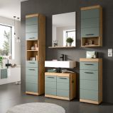 Badm�bel Set 2-teilig Shawn in Salbei und Artisan Eiche Badkombination 60 x 191 cm
