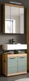 Badm�bel Set 2-teilig Shawn in Salbei und Artisan Eiche Badkombination 60 x 191 cm