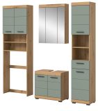 Badm�bel Set 4-teilig Shawn in Salbei und Artisan Eiche Badkombination 190 x 191 cm
