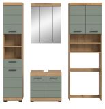 Badm�bel Set 4-teilig Shawn in Salbei und Artisan Eiche Badkombination 190 x 191 cm